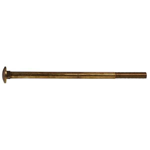Carriage Bolt, Square Neck, 20 (Coarse), 5 in L, Silicon Bronze, 2 PK